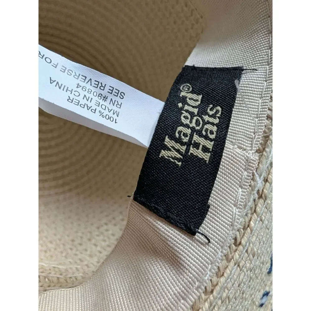 NEW! Sea Side Destin FL Floppy Sun Hat Natural One Size Embroidered UPF 50